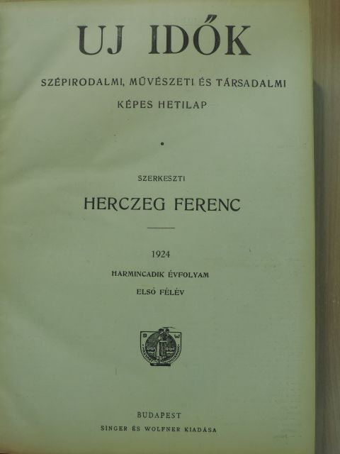 Emőd Tamás - Uj Idők 1924. január-december [antikvár]