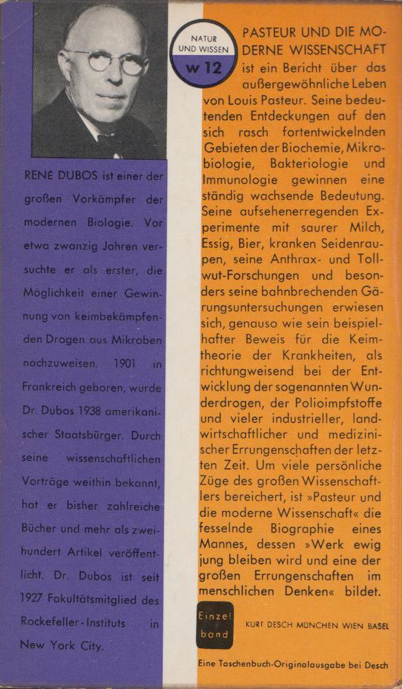 René Dubos - Pasteur und die moderne wissenschaft [antikvár]