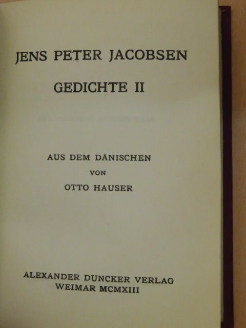 Alfred de Musset - Jens Peter Jacobsen Gedichte II./Herodias/Wovon die jungen Mädchen träumen/Reime/Ramido Marinesco [antikvár]