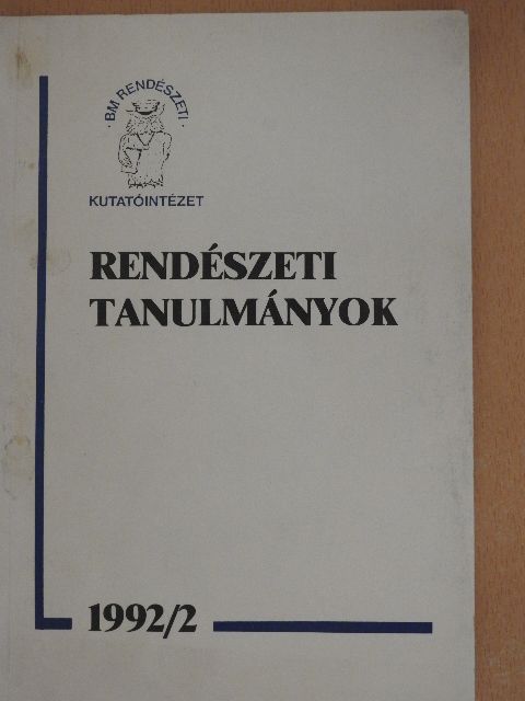 Dr. Dános Valér - Rendészeti tanulmányok 1992/2 [antikvár]