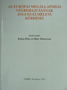Elisabetta Montaguti - Az európai megállapodás végrehajtásának jogi és elméleti kérdései [antikvár]