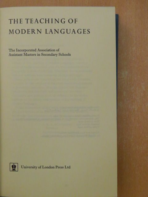 The Teaching of Modern Languages [antikvár]