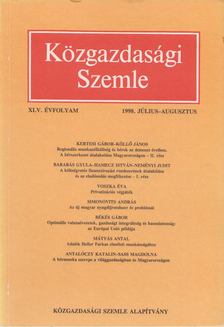 Szabó Katalin - Közgazdasági SZemle XLV. évfolyam 1998. július-augusztus [antikvár]