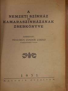 Bálint Lajos - A Nemzeti Színház és Kamaraszínházának zsebkönyve 1931. [antikvár]
