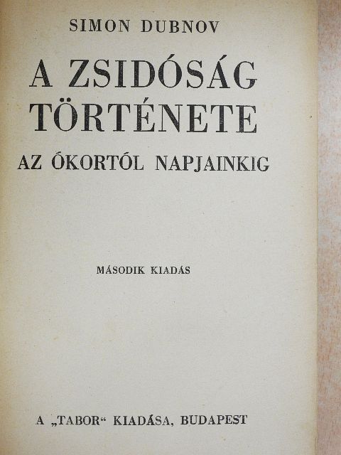 Simon Dubnov - A zsidóság története [antikvár]