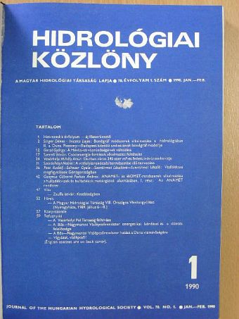 Csuka József - Hidrológiai Közlöny 1990. január-december [antikvár]
