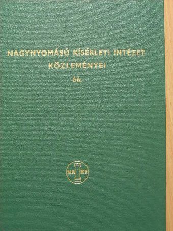 Balázs Tibor - Nagynyomású Kísérleti Intézet közleményei 66. [antikvár]