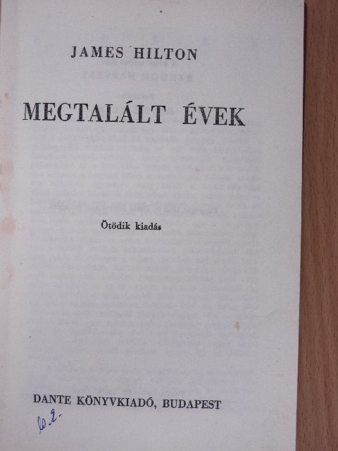 James Hilton - Megtalált évek [antikvár]