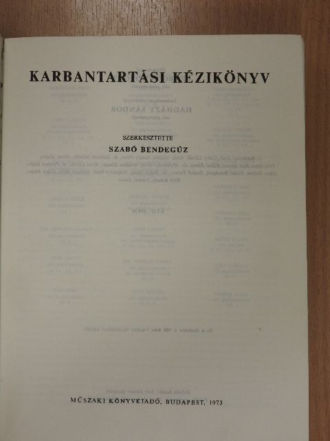 Gede Miklós - Karbantartási kézikönyv [antikvár]