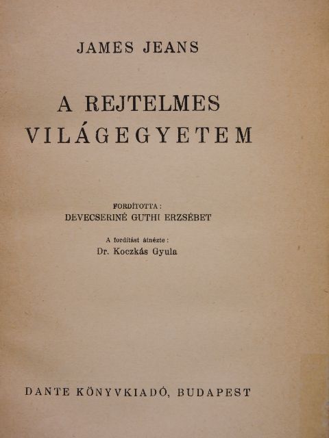 James Jeans - A rejtelmes világegyetem [antikvár]