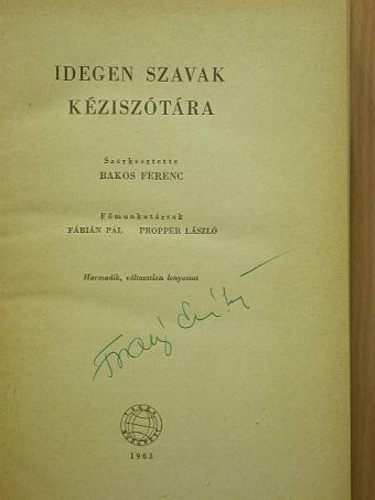 Idegen szavak kéziszótára [antikvár]