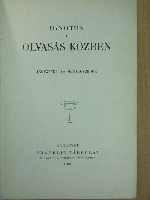 Ignotus - Olvasás közben [antikvár]