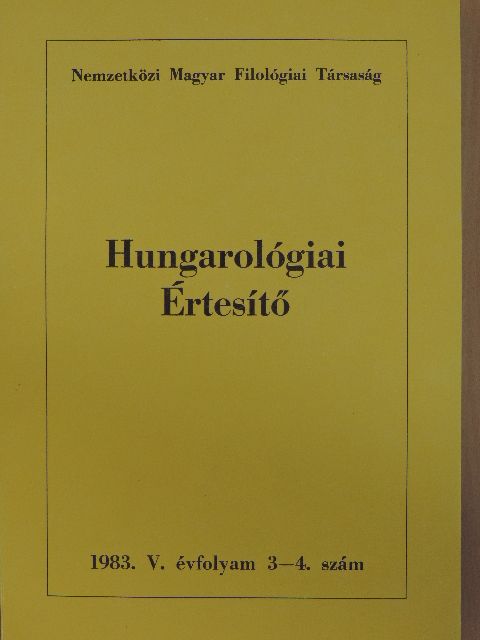 Hungarológiai Értesítő 1983/3-4. [antikvár]