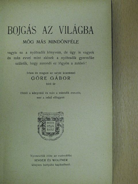 Gárdonyi Géza - Bojgás az világba [antikvár]
