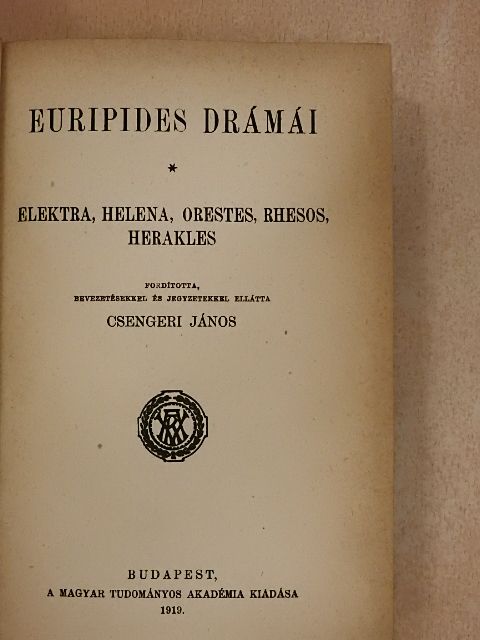 Euripides - Euripides drámái III. [antikvár]