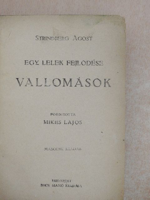 Strindberg Ágost - Egy lélek fejlődése V. [antikvár]