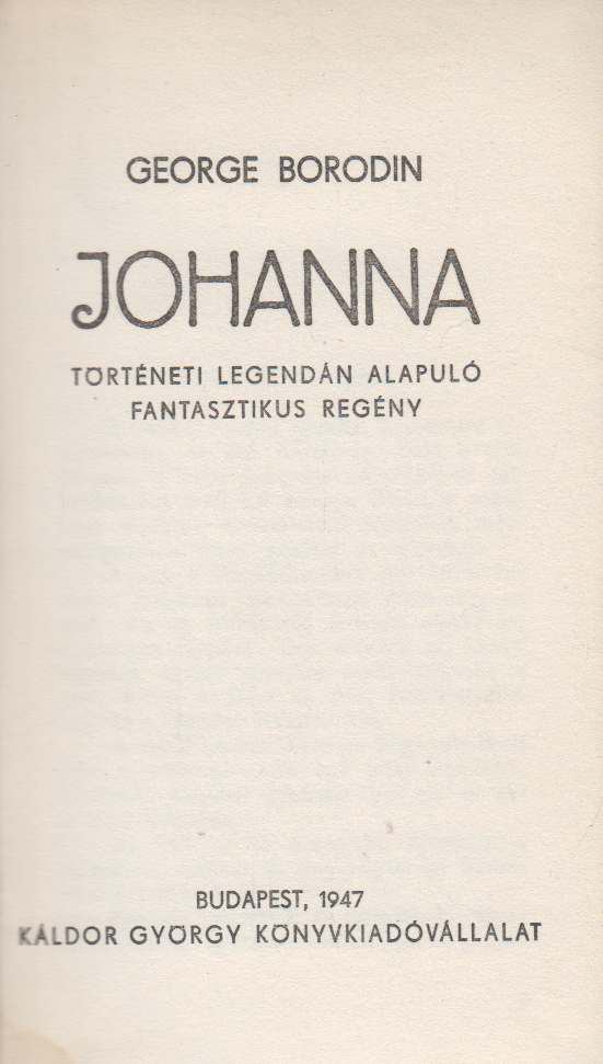 Borodin, George - Johanna [antikvár]