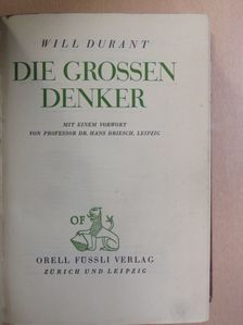 Will Durant - Die grossen Denker [antikvár]