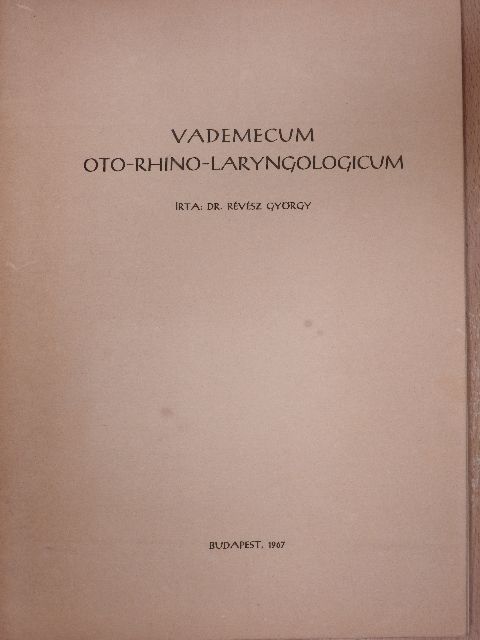 Dr. Révész György - Vademecum Oto-Rhino-Laryngologicum [antikvár]