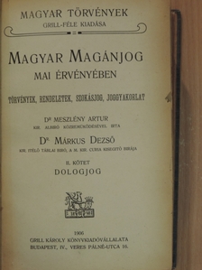 Dr. Márkus Dezső - Magyar magánjog mai érvényében II. [antikvár]