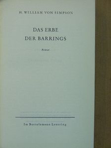 H. William v. Simpson - Das Erbe der Barrings [antikvár]