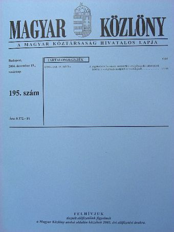 Magyar Közlöny 2004. december 19. [antikvár]