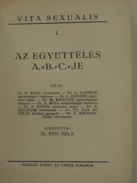 Dr. A. Moll - Az együttélés A. B. C.-je [antikvár]