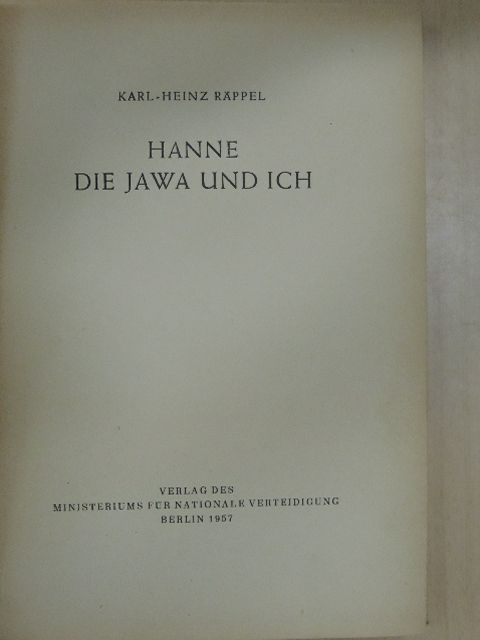 Karl-Heinz Räppel - Hanne die Jawa und Ich [antikvár]