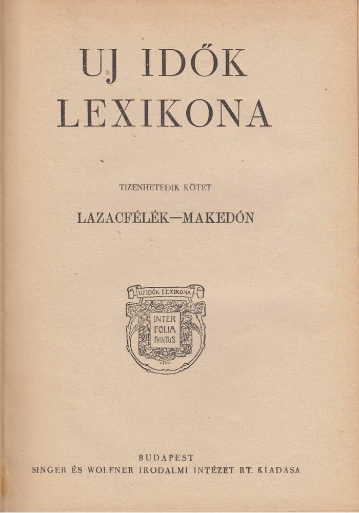 Herczeg Ferenc - Uj idők lexikona XVII. kötet [antikvár]