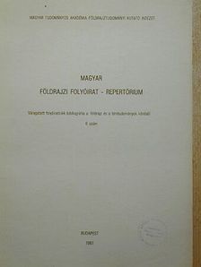 Magyar földrajzi folyóirat - Repertórium [antikvár]
