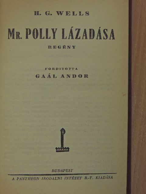 H. G. Wells - Mr. Polly lázadása [antikvár]