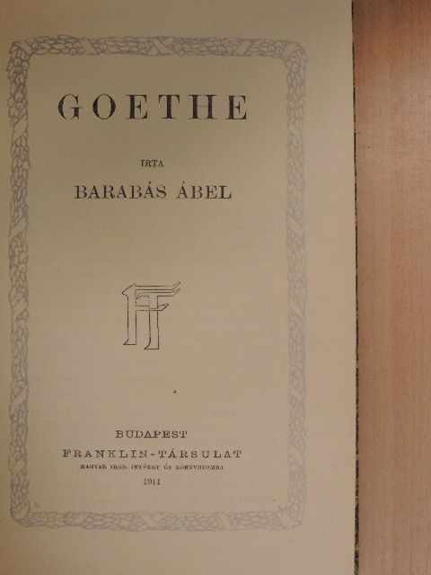 Barabás Ábel - Goethe [antikvár]