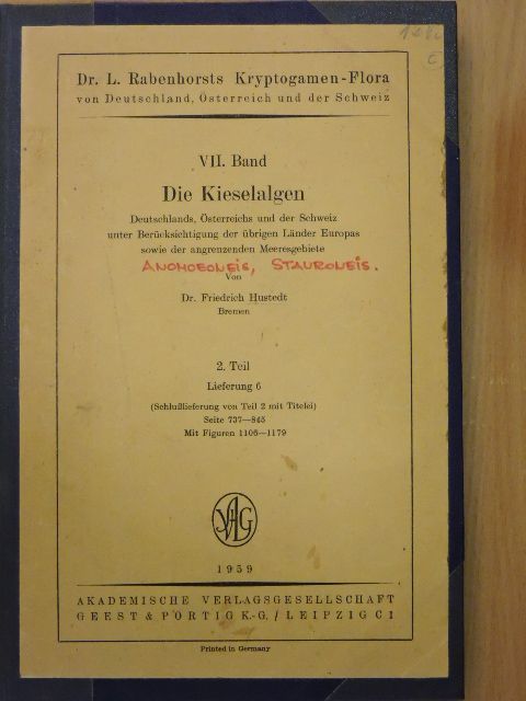 Dr. Friedrich Hustedt - Die Kieselalgen 2. (töredék) [antikvár]