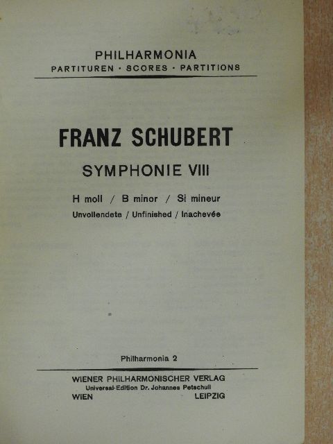 Franz Schubert - Symphonie VIII.  [antikvár]