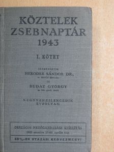 Kund Ede - Köztelek Zsebnaptár 1943/I. (töredék) [antikvár]