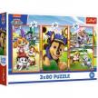 Trefl: Mancsasztikus csapat - 3 x 80 darabos puzzle