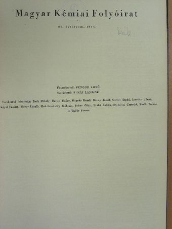 Magyar Kémiai Folyóirat 1978. január-december [antikvár]