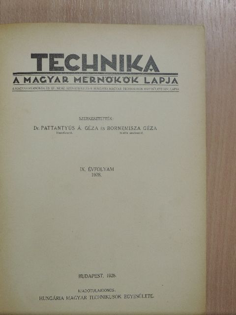 Aigner Dezső - Technika 1928. (nem teljes évfolyam) [antikvár]