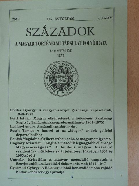 Baráth Magdolna - Századok 2013/6. [antikvár]