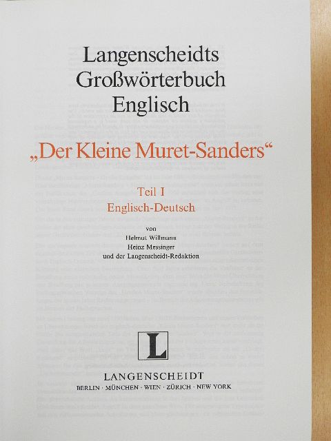 Langenscheidts Großwörterbuch Englisch I. - Englisch-Deutsch [antikvár]
