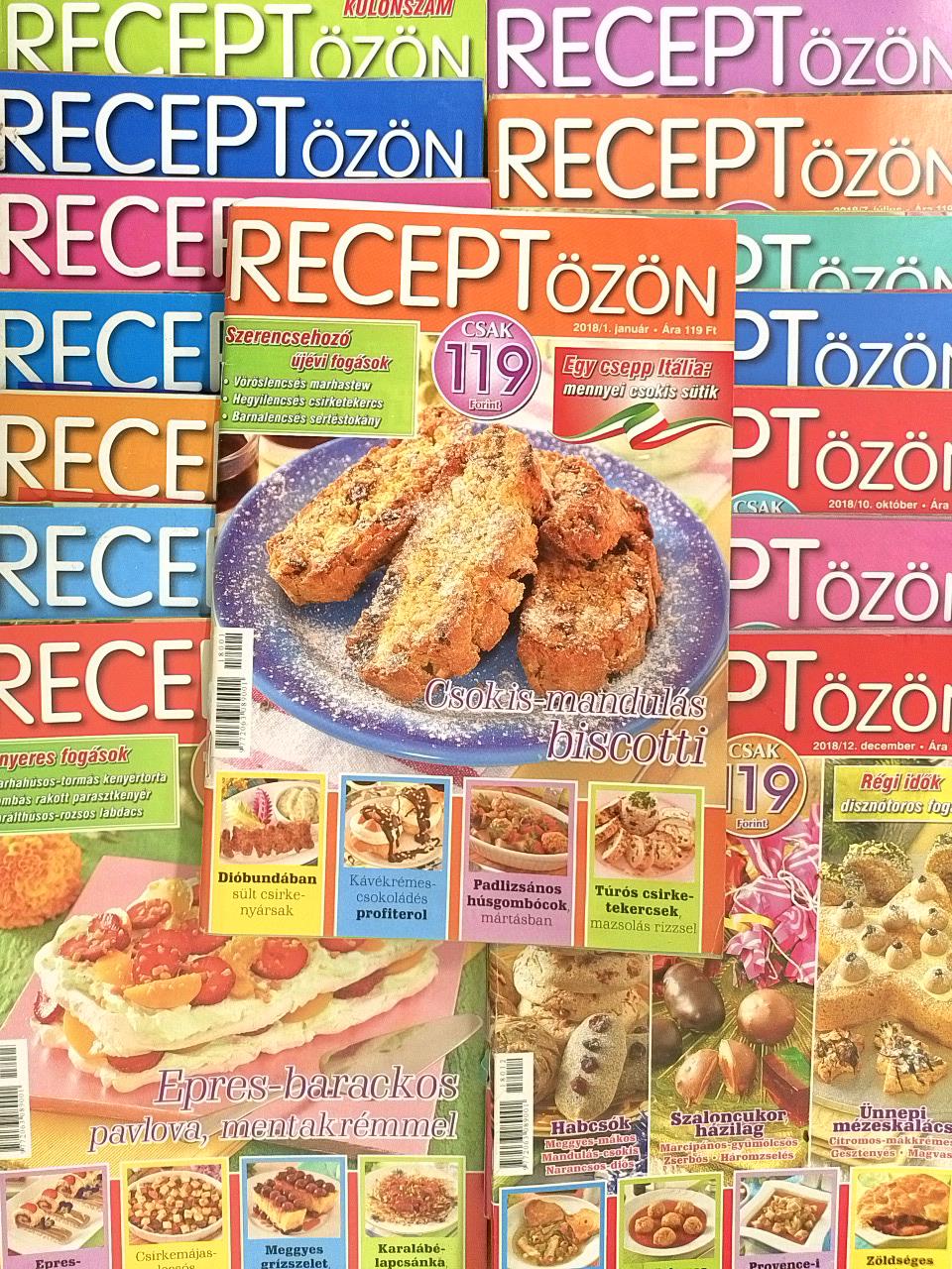 Receptözön 2018. január-december + 3 Receptözön Sütemények különszám [antikvár]