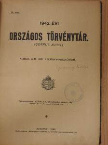 1942. évi Országos Törvénytár január-december [antikvár]