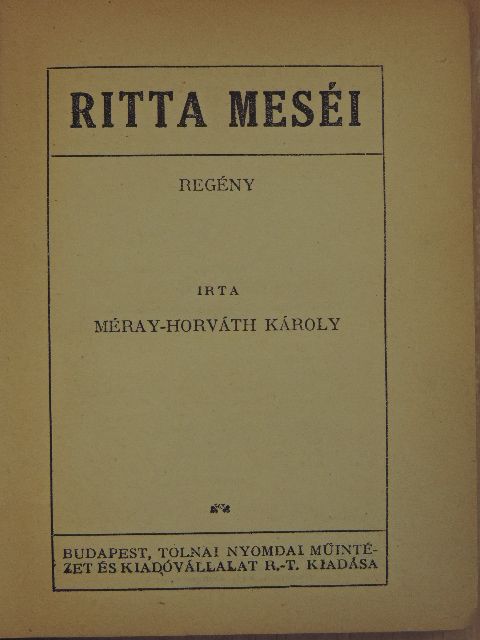 Méray-Horváth Károly - Ritta meséi [antikvár]