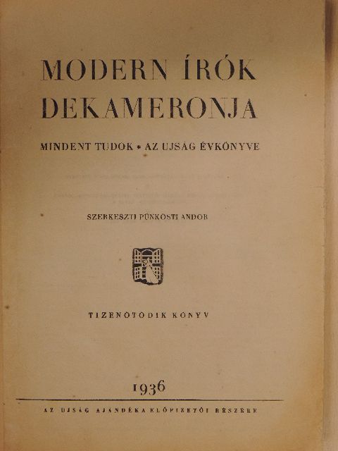 Barát Endre - Modern írók dekameronja [antikvár]