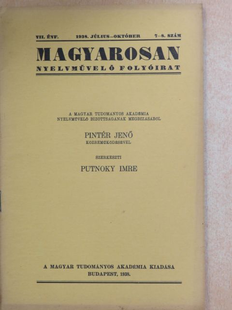 B. L. - Magyarosan 1938. július-október [antikvár]