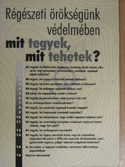 Paszternák István - Régészeti örökségünk védelmében mit tegyek, mit tehetek? [antikvár]