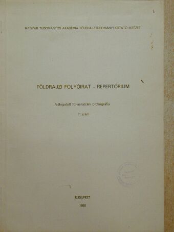 Földrajzi folyóirat - Repertórium [antikvár]