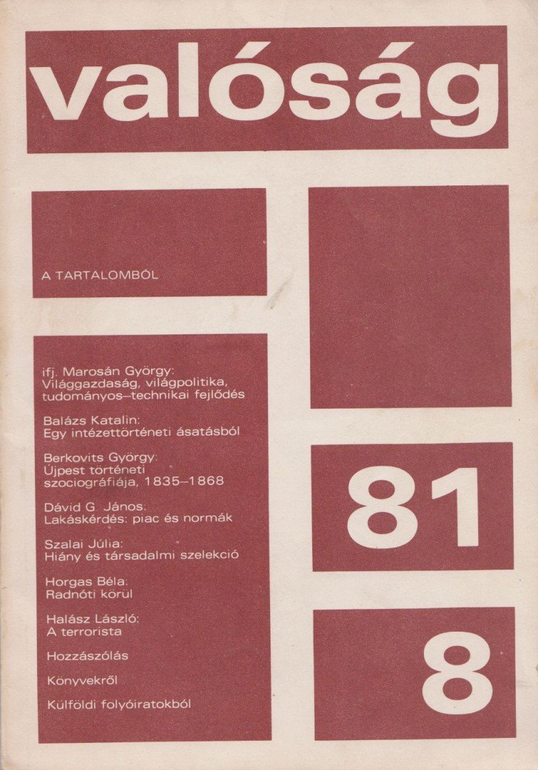 Kőrösi József - Valóság 1981/8 [antikvár]