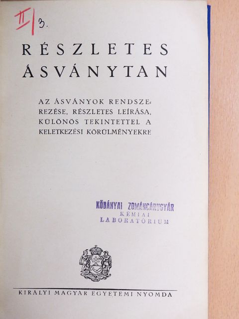 Mauritz Béla - Ásványtan II. [antikvár]