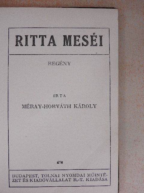 Méray-Horváth Károly - Ritta meséi [antikvár]